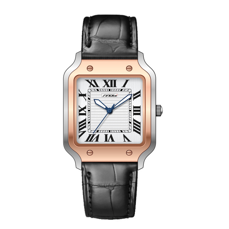 Men's Watch Men's Business Roman Square Watch Night Light Waterproof - Picture 25 of 25