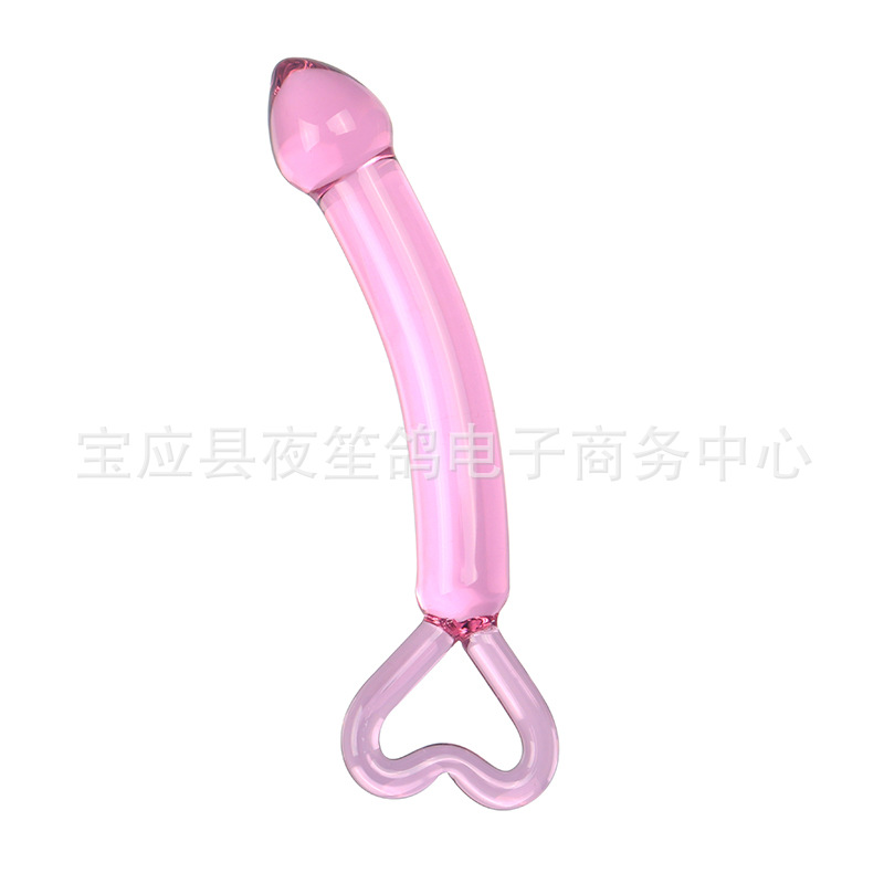 Adult Toy Pink Heart-Shaped Glass Dildo Female Adult Sex Toy