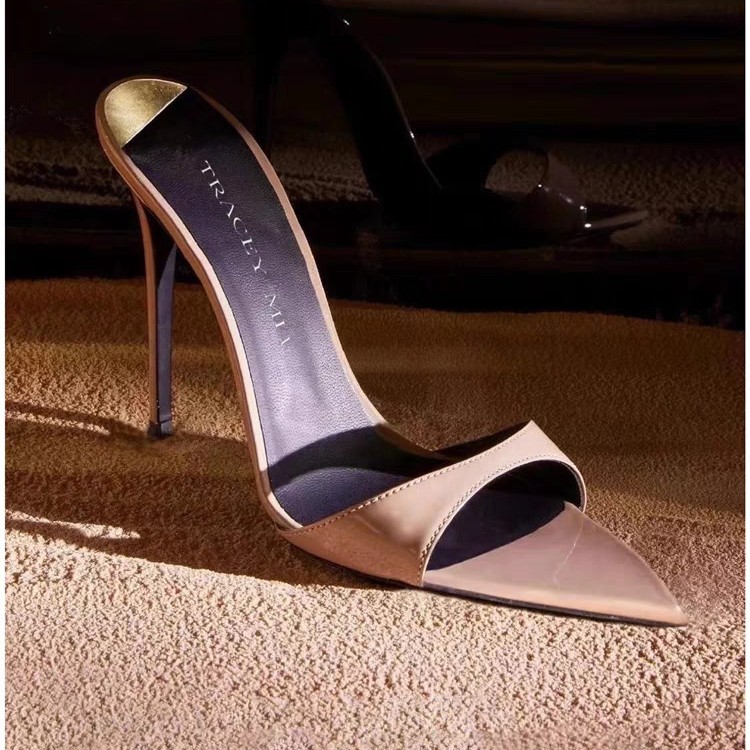 Women Slip On Mules Pointed Toe High Stilettos Heel Evening Party Sandals Shoes - Picture 16 of 16