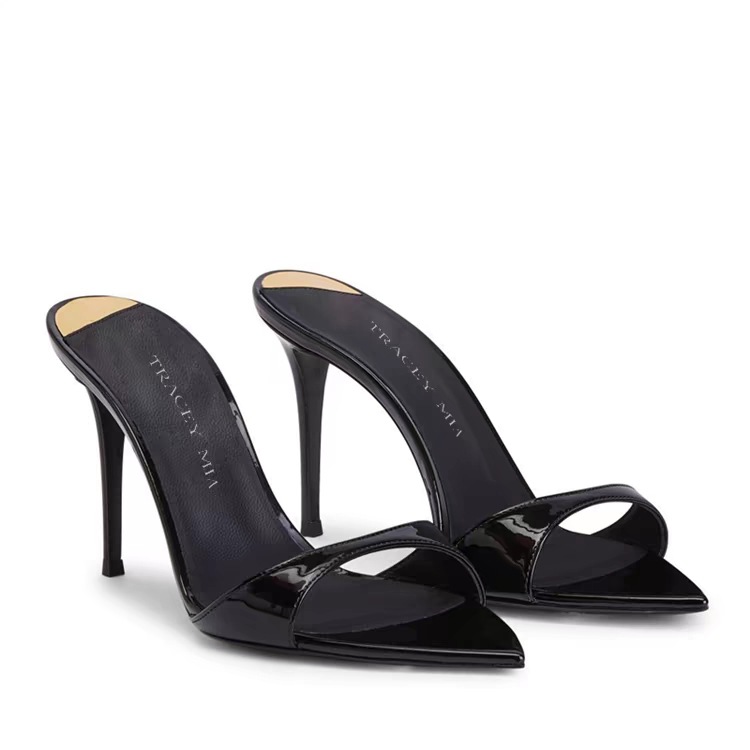 Women Slip On Mules Pointed Toe High Stilettos Heel Evening Party Sandals Shoes - Picture 14 of 16