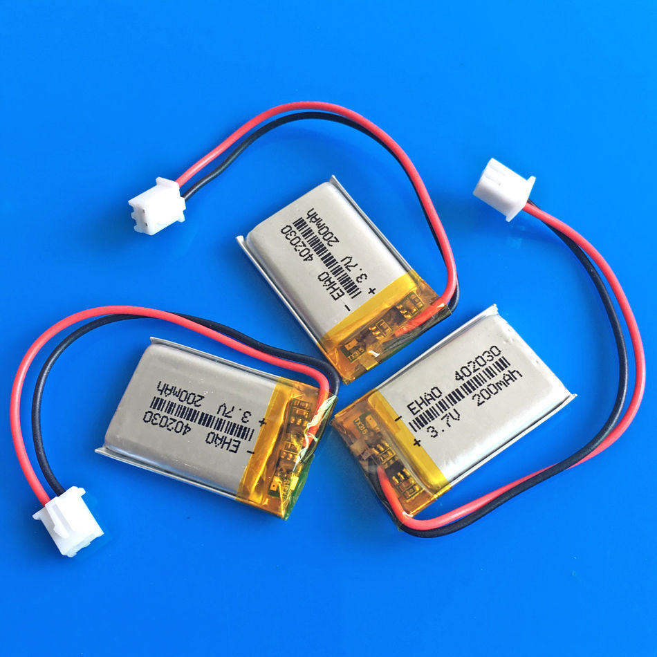 3pcs 3.7v 200mAh LiPo Polymer Rechargeable Battery JST 2Pin 2.54mm Plug - Picture 11 of 12
