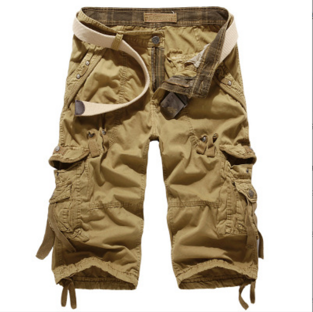 Mens Cotton Combat Pants Multi-Pocket Cargo Shorts 3/4 Long Length Shorts 39-42 - Picture 21 of 26