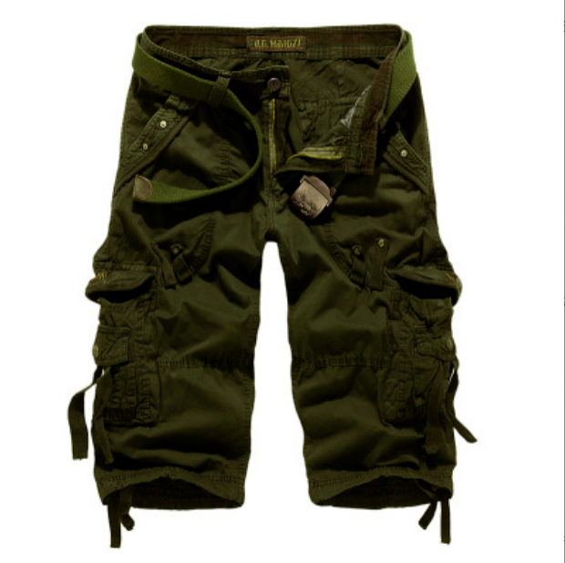 Mens Cotton Combat Pants Multi-Pocket Cargo Shorts 3/4 Long Length Shorts 39-42 - Picture 25 of 26