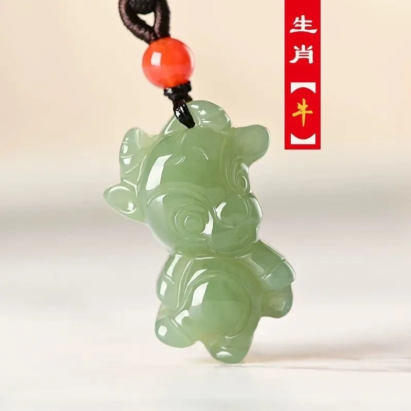 Natural Hetian Jade Twelve Zodiac Children's Pendant Jade Pendant Necklace - Picture 12 of 22