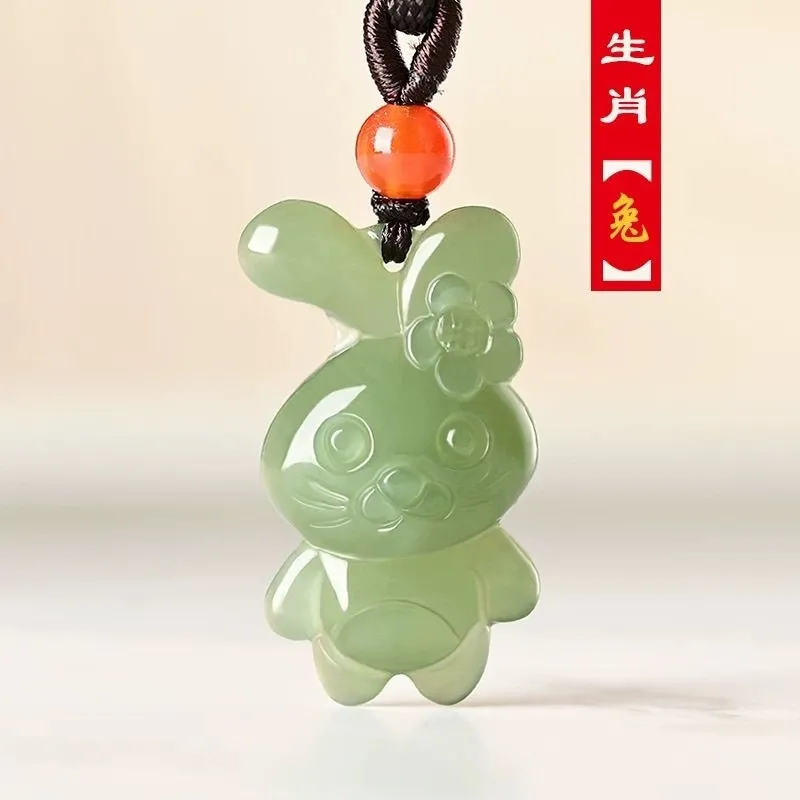 Natural Hetian Jade Twelve Zodiac Children's Pendant Jade Pendant Necklace - Picture 14 of 22