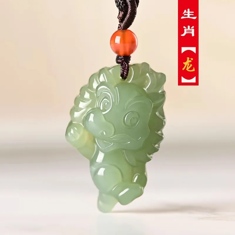 Natural Hetian Jade Twelve Zodiac Children's Pendant Jade Pendant Necklace - Picture 15 of 22