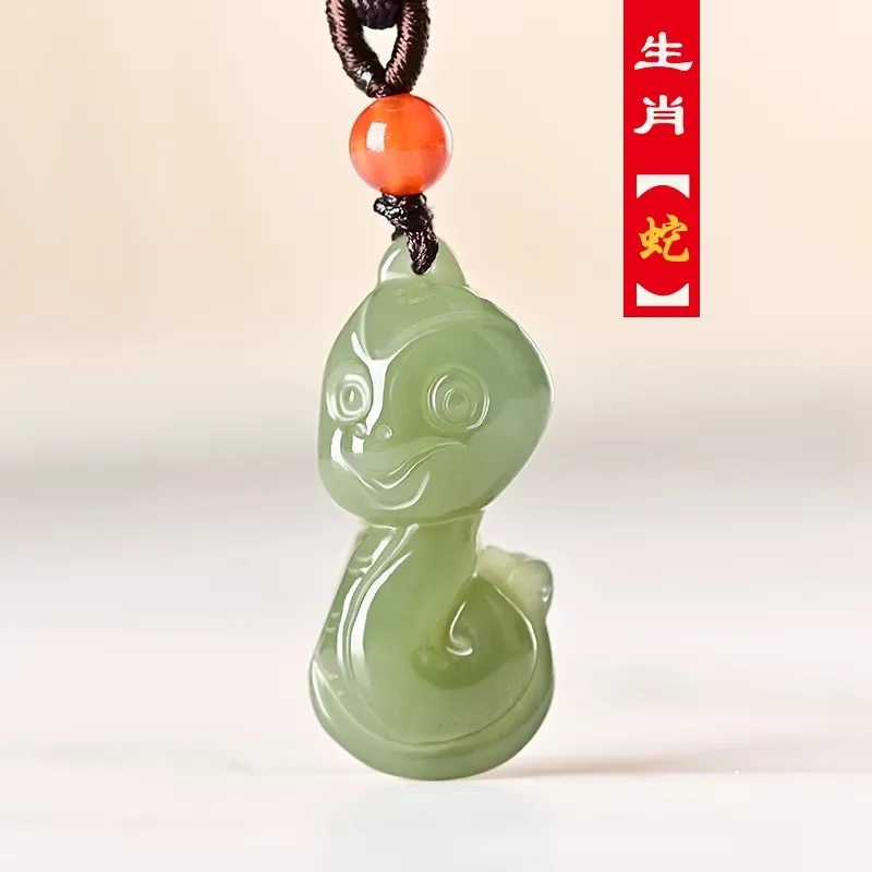 Natural Hetian Jade Twelve Zodiac Children's Pendant Jade Pendant Necklace - Picture 16 of 22