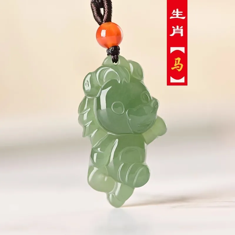 Natural Hetian Jade Twelve Zodiac Children's Pendant Jade Pendant Necklace - Picture 17 of 22