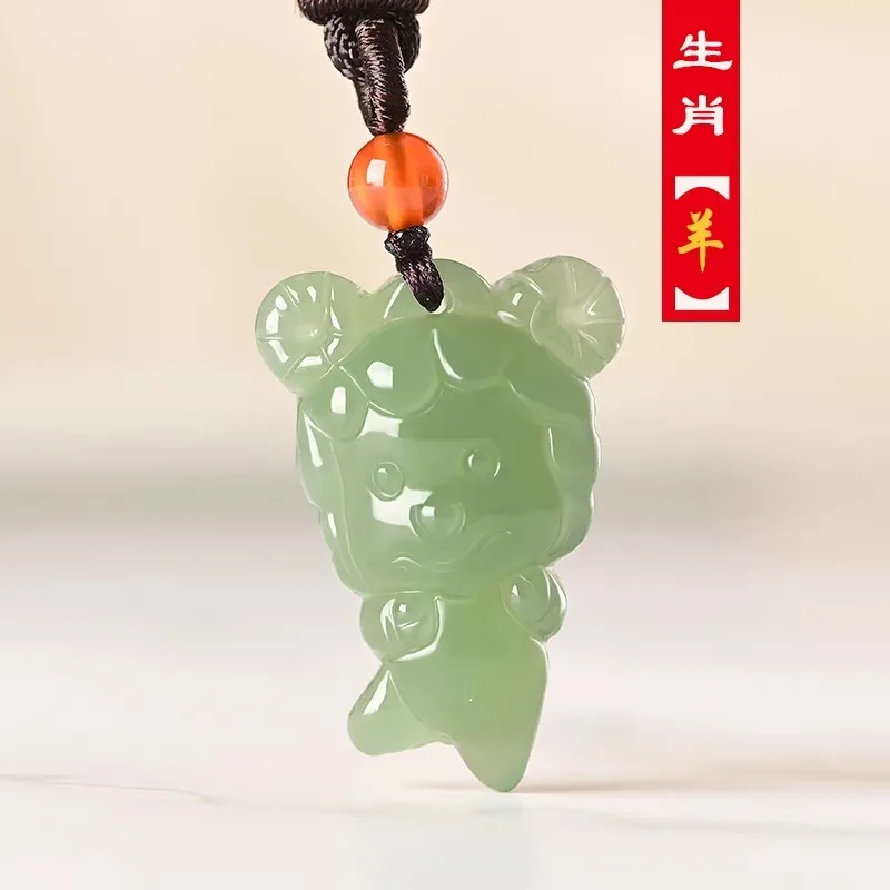 Natural Hetian Jade Twelve Zodiac Children's Pendant Jade Pendant Necklace - Picture 18 of 22