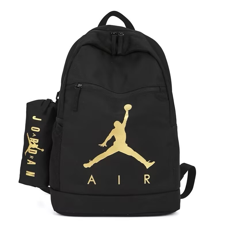 Black Adjustable Shoulder Straps Backpack Travel Rucksack Sports