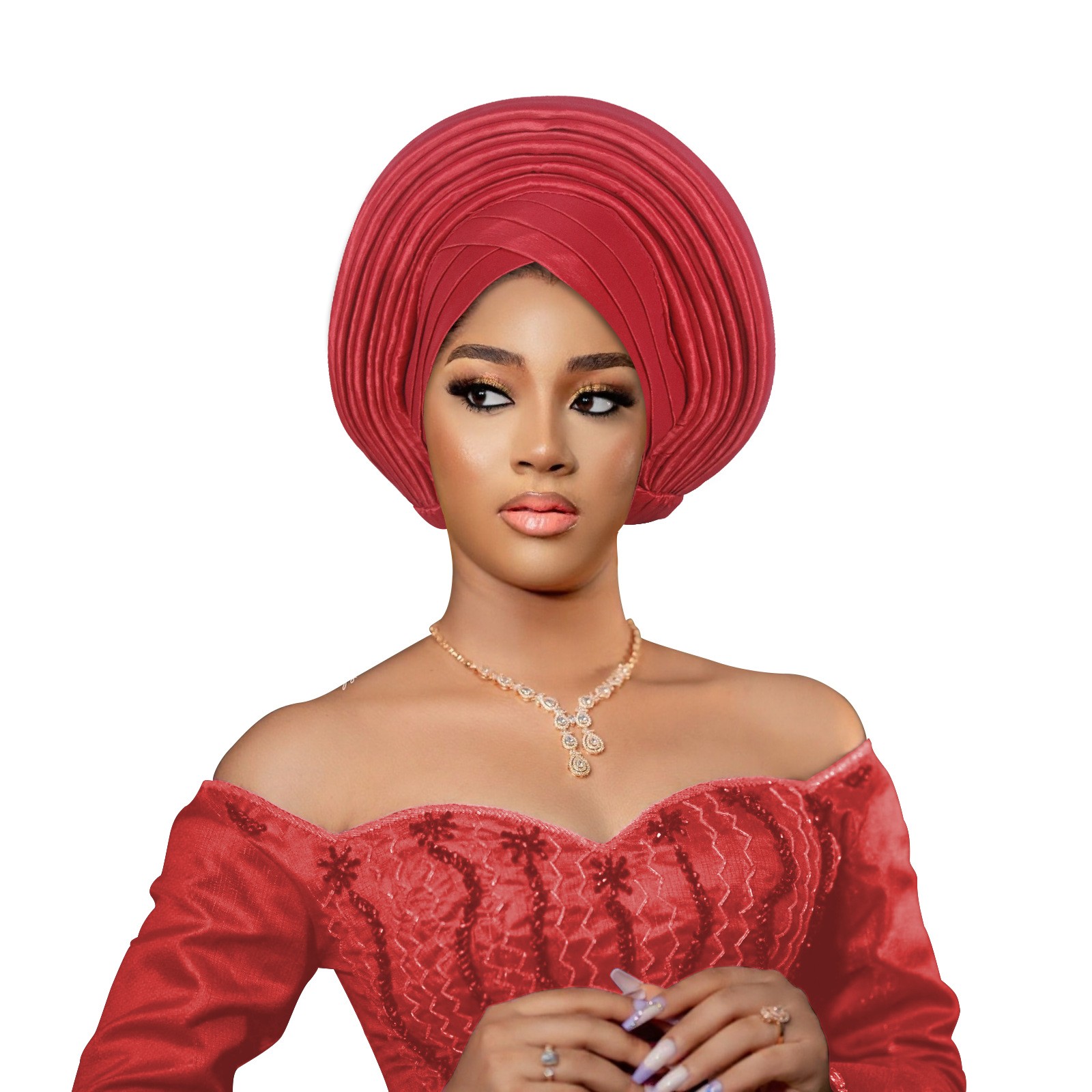 African Turban Women Auto Gele Nigerian Headtie Hijab Bonnet Cap Headwear Beanie - Picture 27 of 34