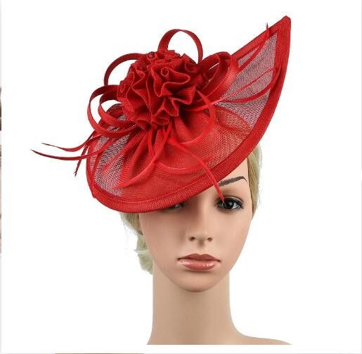 Nuevo Moda Boda Fascinador Sombrero Mujeres Cóctel Iglesia Flor Chpeau Prendas para la cabeza - Imagen 23 de 29