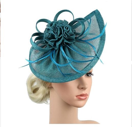 Nuevo Moda Boda Fascinador Sombrero Mujeres Cóctel Iglesia Flor Chpeau Prendas para la cabeza - Imagen 29 de 29