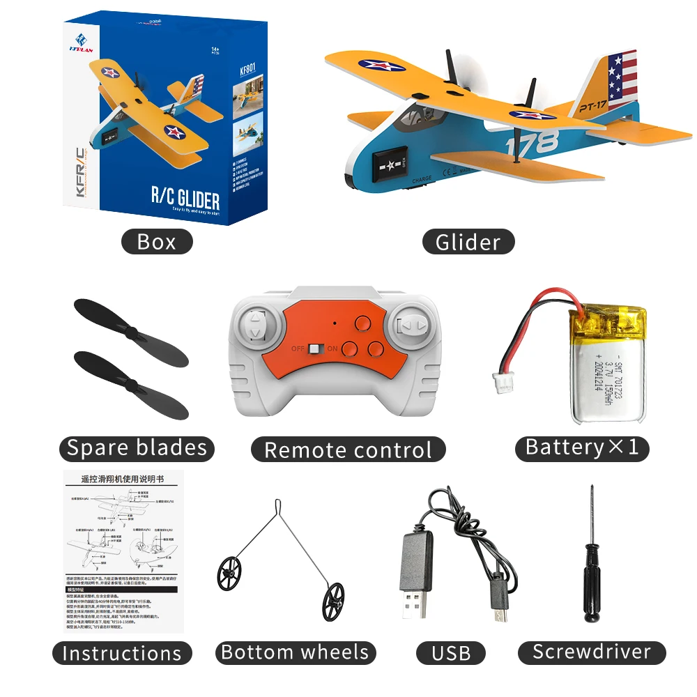 Mini RC Plane 2.4G 2CH Fixed Wing RGlider Professional Aircraft Airplane Model - Picture 26 of 27