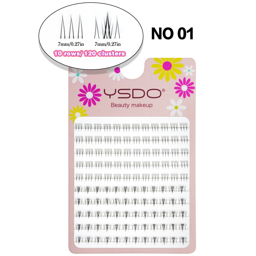 False Eyelashes Set for Professional Makeup 7-11mm Black Cluster Style