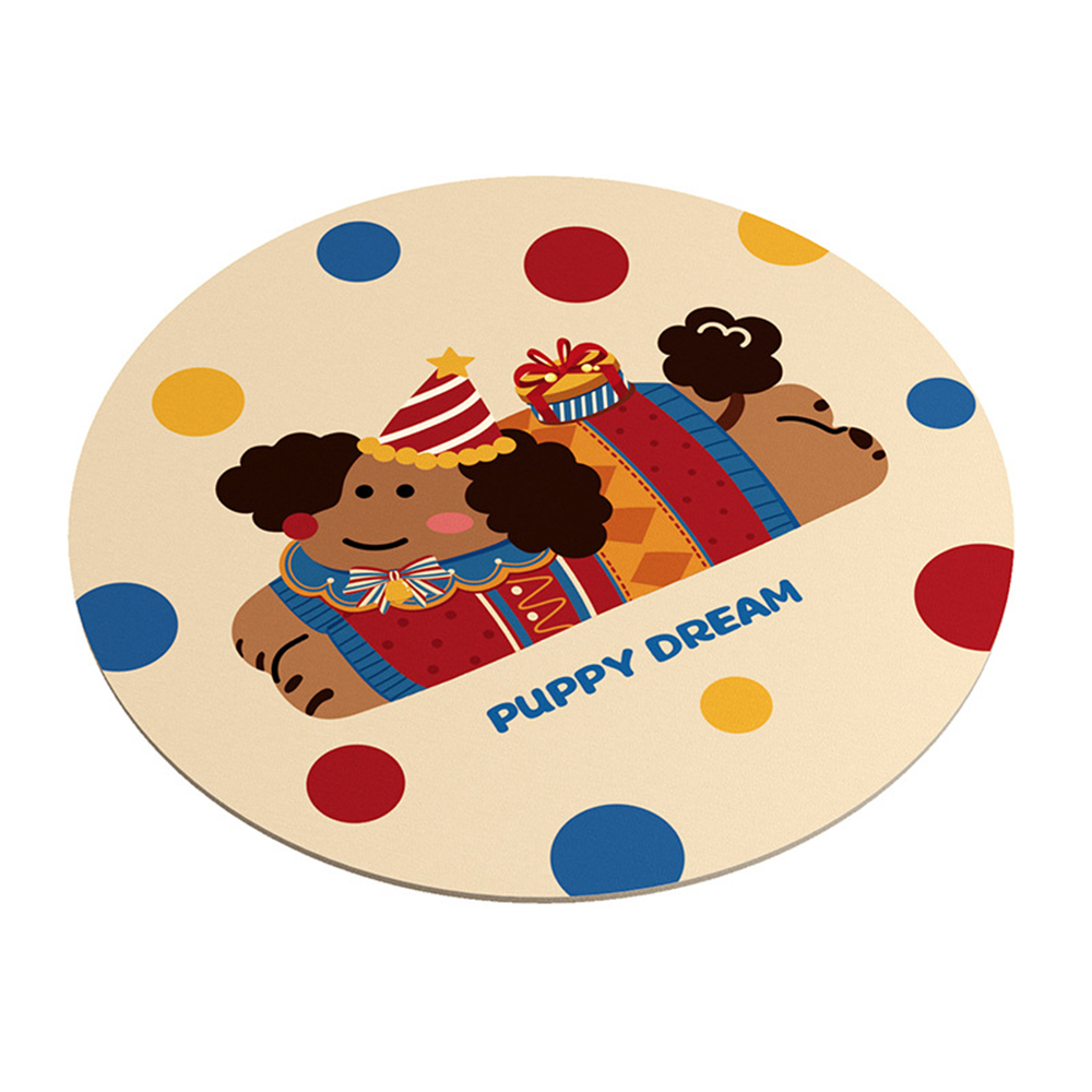 Coaster Set for Cups Absorbent Diatom Mud Mat with Cute Animal Pattern