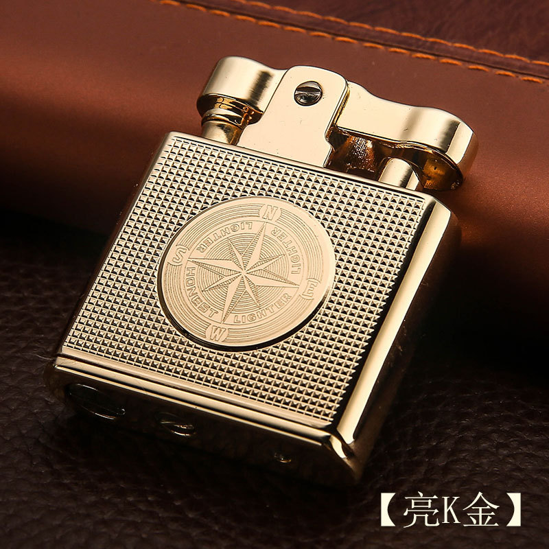 Windproof Brass Cigar Lighter Cigar Lighter Metal Luxury Kerosene Lighters Gift