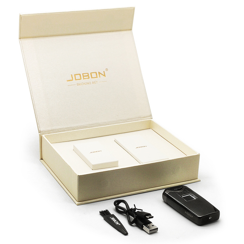 Windproof Usb Rechargeable Black Tech + Gifts Box