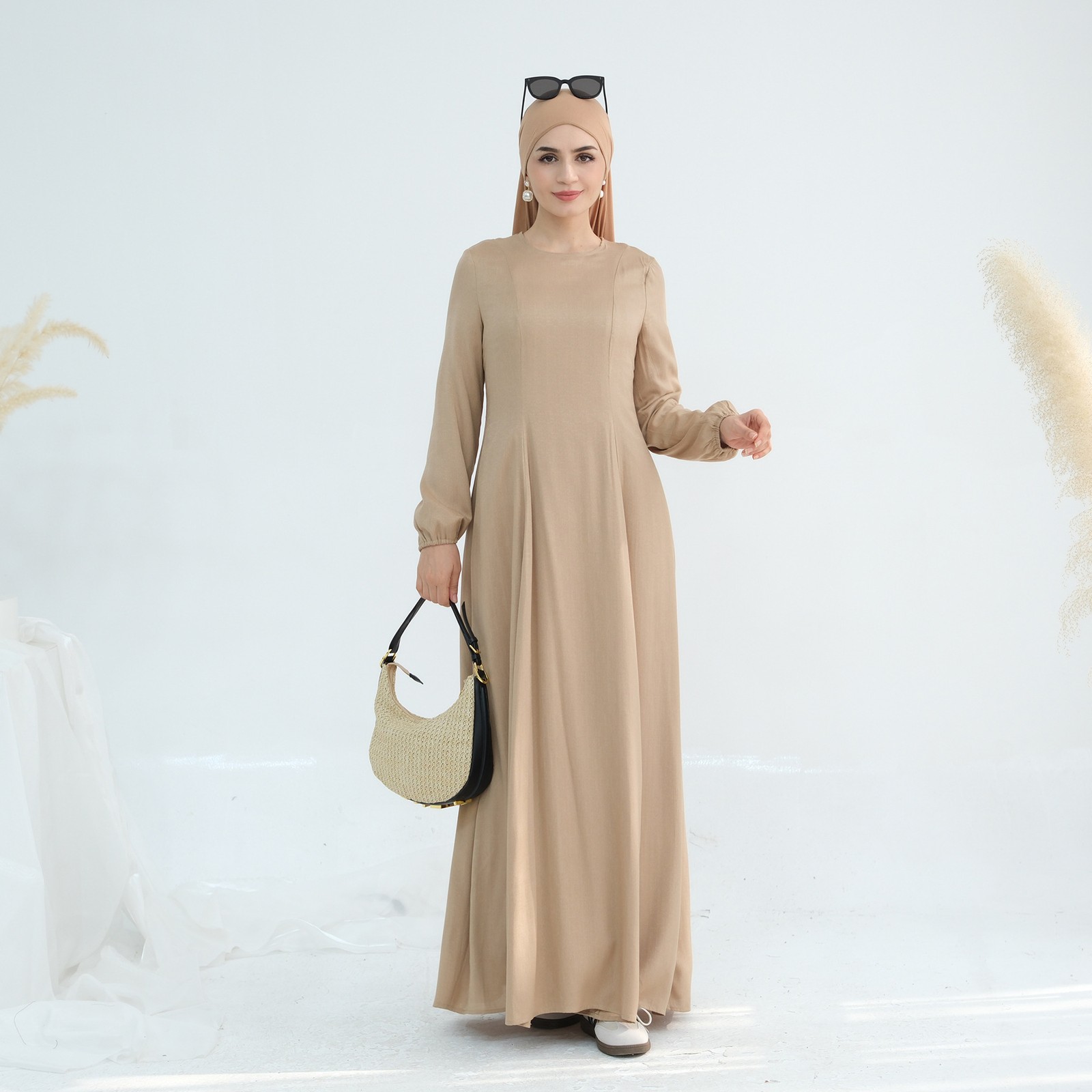 Dubai Women Long Sleeve Maxi Dress Abaya Muslim Kaftan Turkey Robe Formal Party - Picture 25 of 27