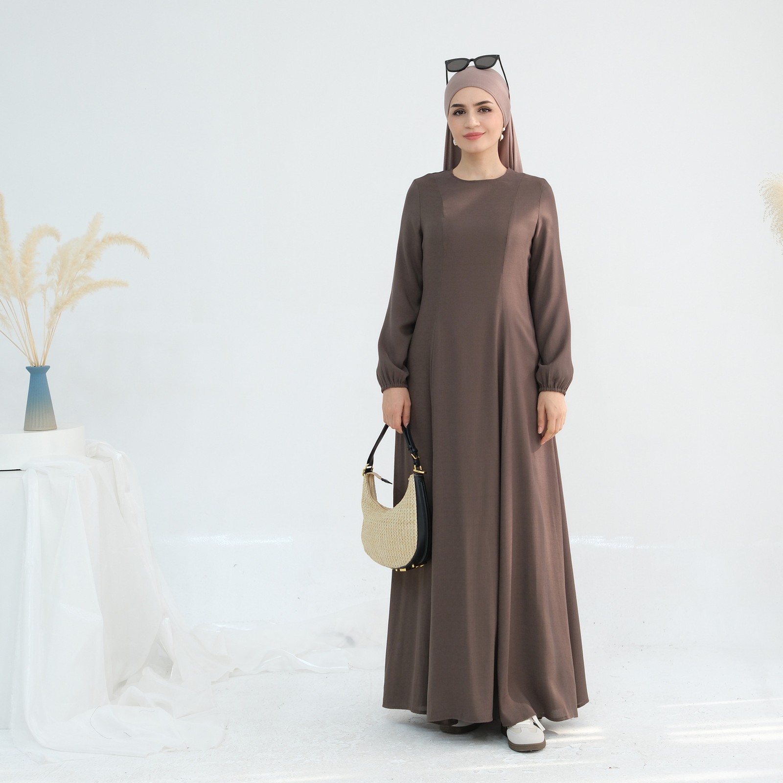 Dubai Women Long Sleeve Maxi Dress Abaya Muslim Kaftan Turkey Robe Formal Party - Picture 26 of 27