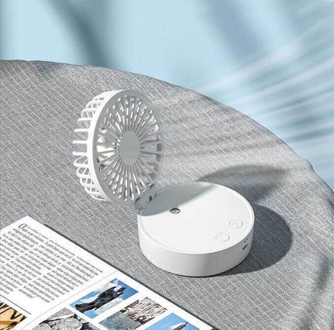 Mini-Ventilator zum Umhängen kabellos mit Akku USB Kabel und Netzteil LED Bunt - Bild 17 von 18