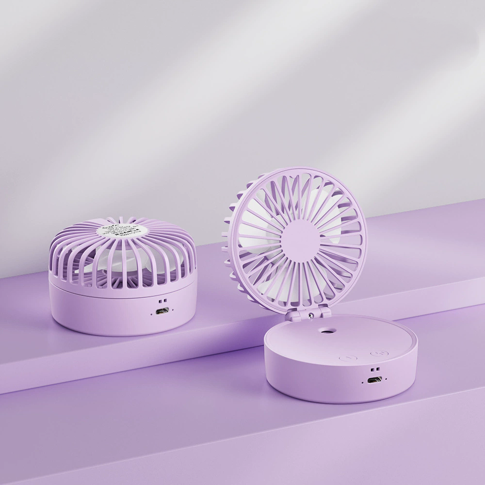 Mini-Ventilator zum Umhängen kabellos mit Akku USB Kabel und Netzteil LED Bunt - Bild 16 von 18