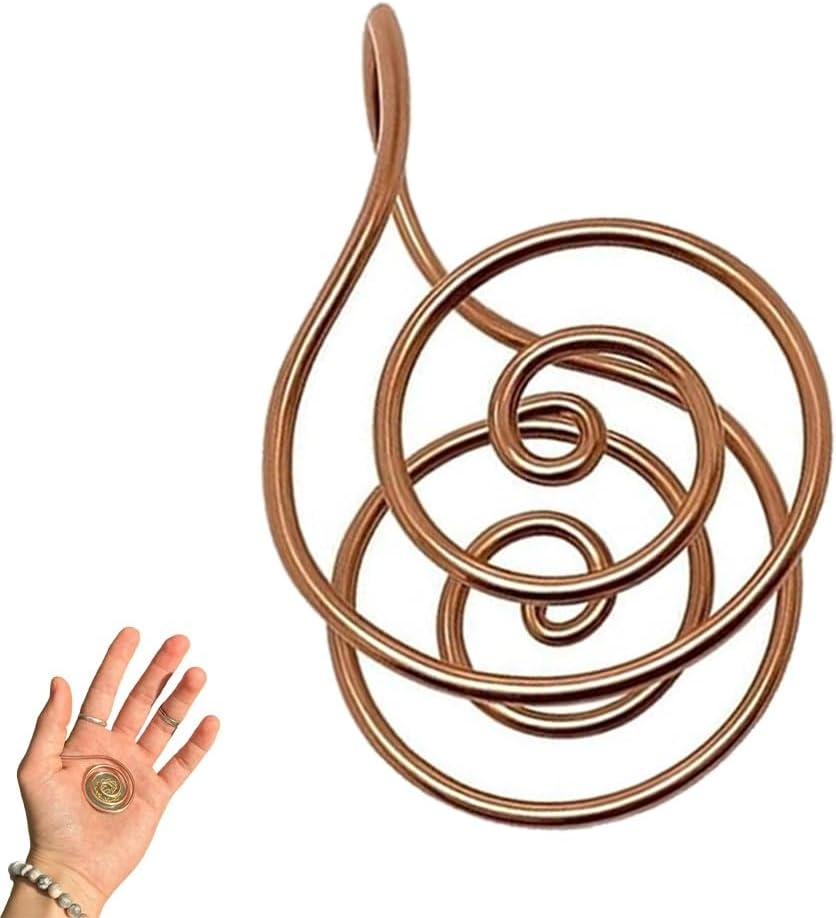 Meditation Copper Spiral Rings, Reiki Energy Healing Hand Jewelry