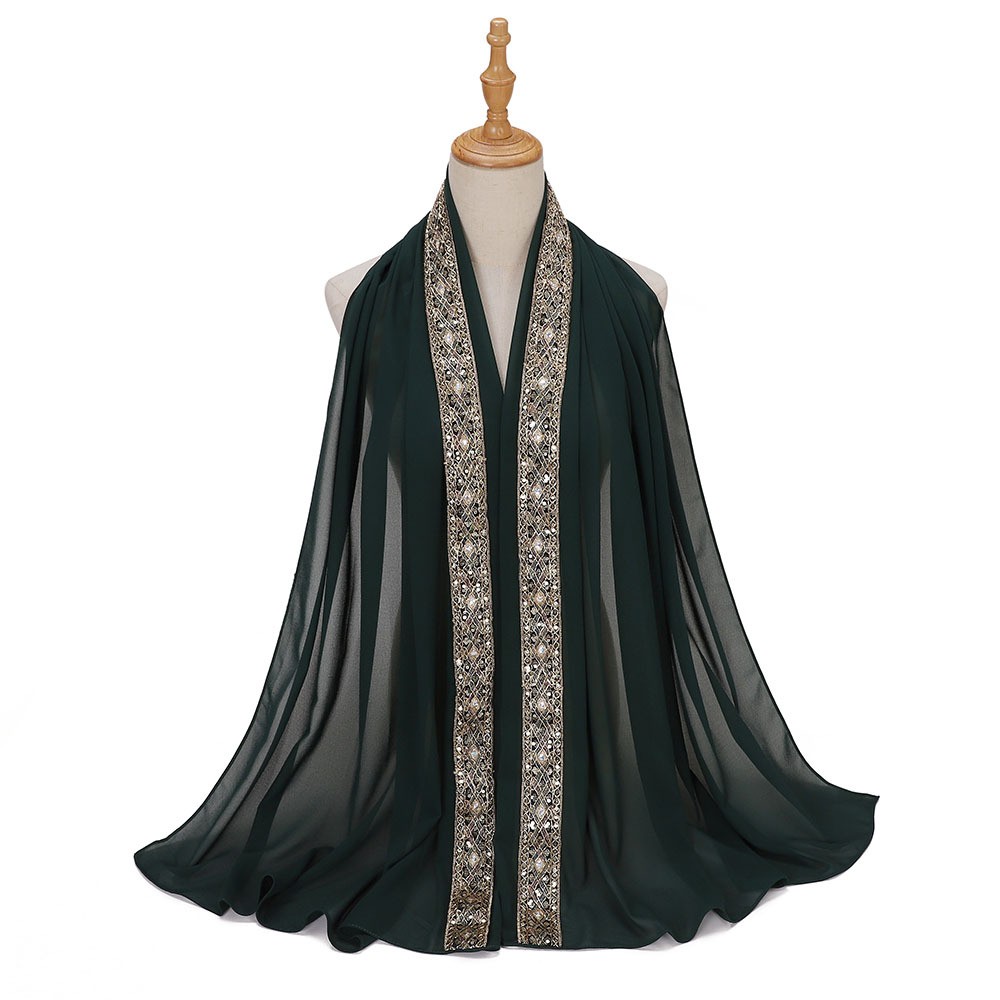 Long Shawl Wrap Scarves Women Muslim Hijab Turban Headscarf Chiffon Stoles Isalm - Picture 26 of 34