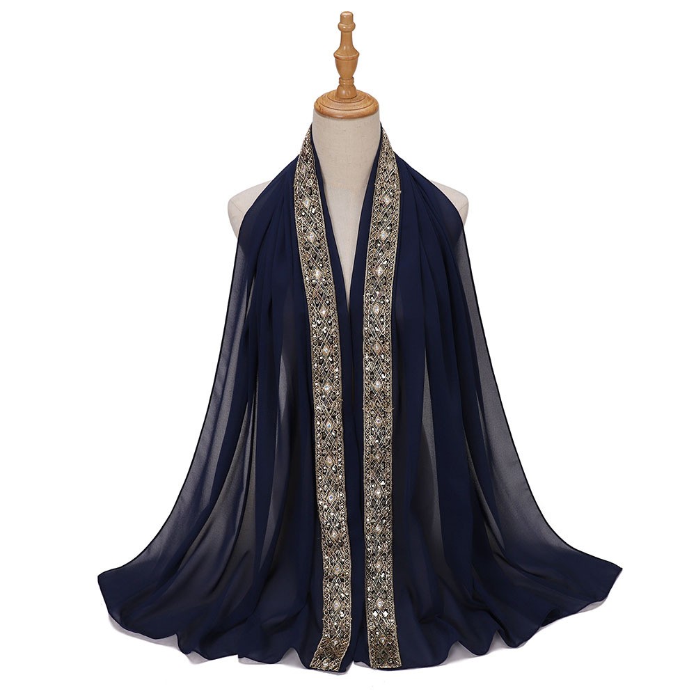 Long Shawl Wrap Scarves Women Muslim Hijab Turban Headscarf Chiffon Stoles Isalm - Picture 27 of 34