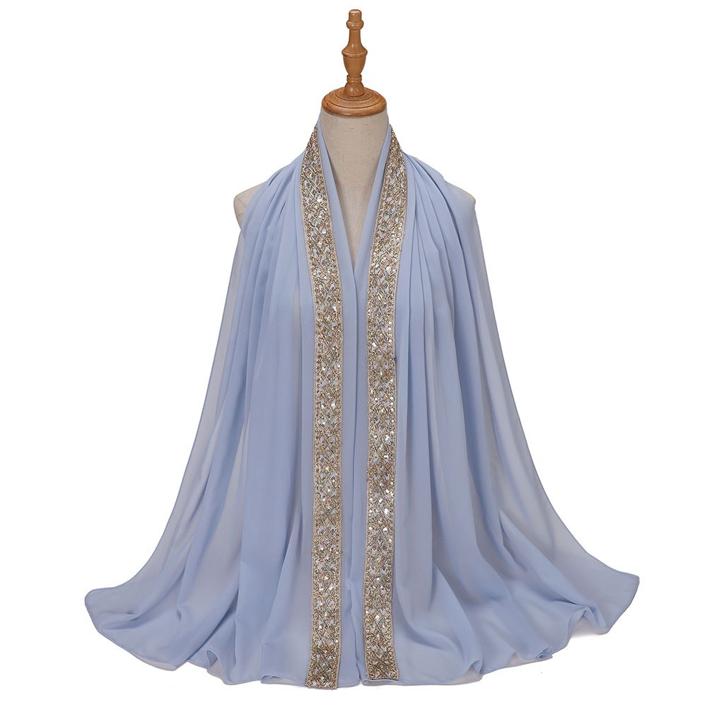 Long Shawl Wrap Scarves Women Muslim Hijab Turban Headscarf Chiffon Stoles Isalm - Picture 28 of 34