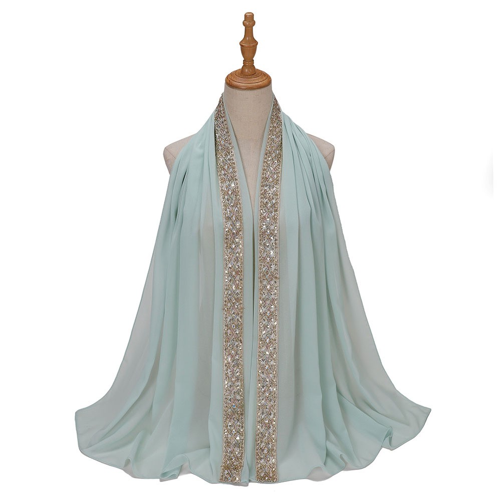 Long Shawl Wrap Scarves Women Muslim Hijab Turban Headscarf Chiffon Stoles Isalm - Picture 29 of 34