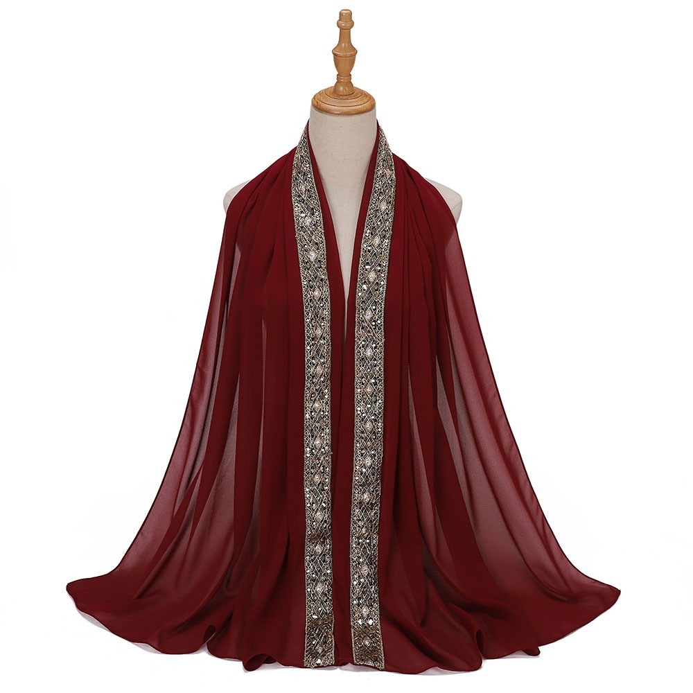 Long Shawl Wrap Scarves Women Muslim Hijab Turban Headscarf Chiffon Stoles Isalm - Picture 30 of 34