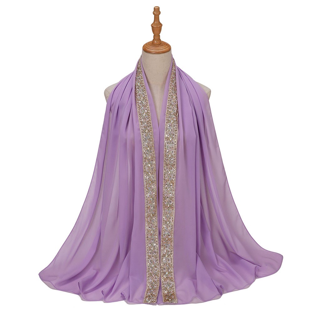 Long Shawl Wrap Scarves Women Muslim Hijab Turban Headscarf Chiffon Stoles Isalm - Picture 32 of 34