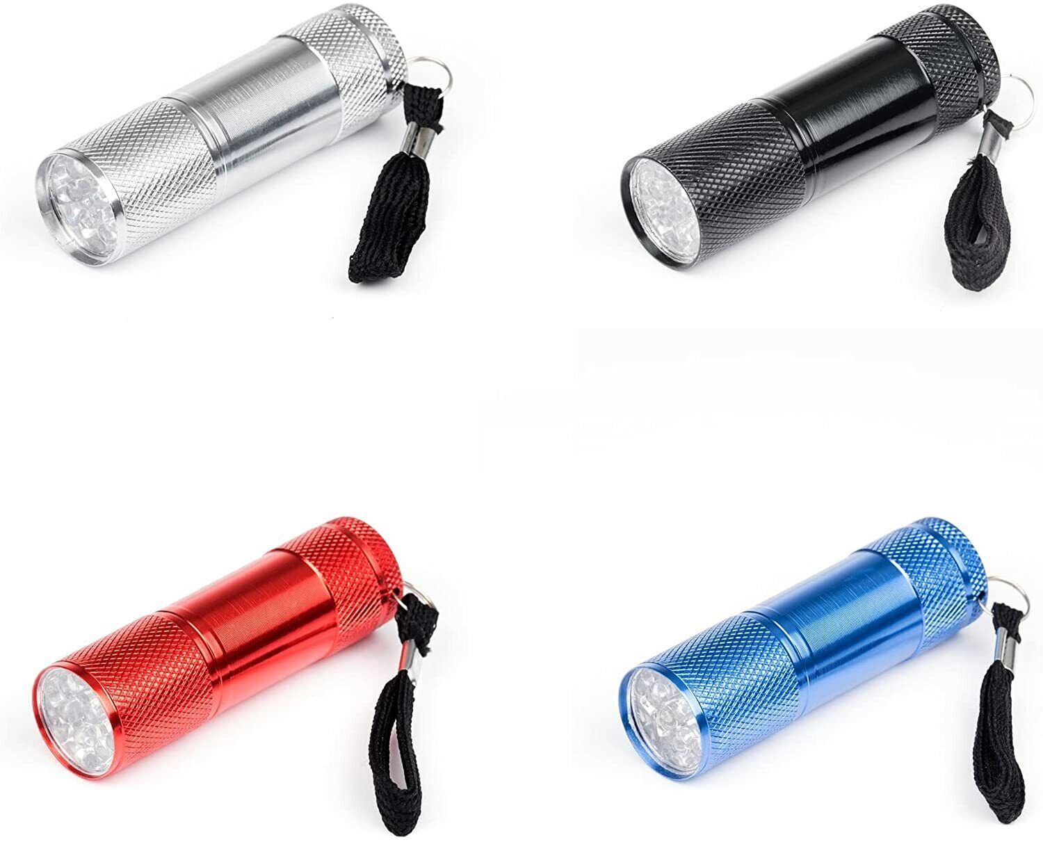 1-8x Super Bright Mini 9 LED Bulb Pocket Torches Small Keyring Torch Flashlight