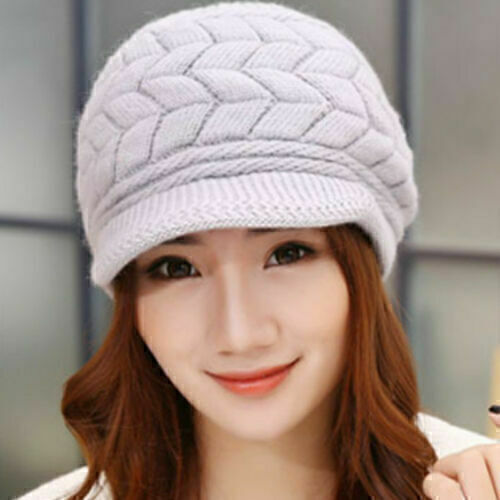 LADY Women Knitted Winter Warm Beanie Hat Peaked Wooly Visor Cap Casual Slouch_ - Picture 20 of 28