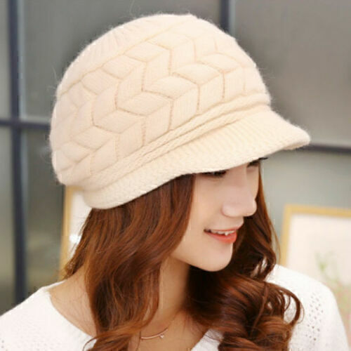 LADY Women Knitted Winter Warm Beanie Hat Peaked Wooly Visor Cap Casual Slouch_ - Picture 17 of 28