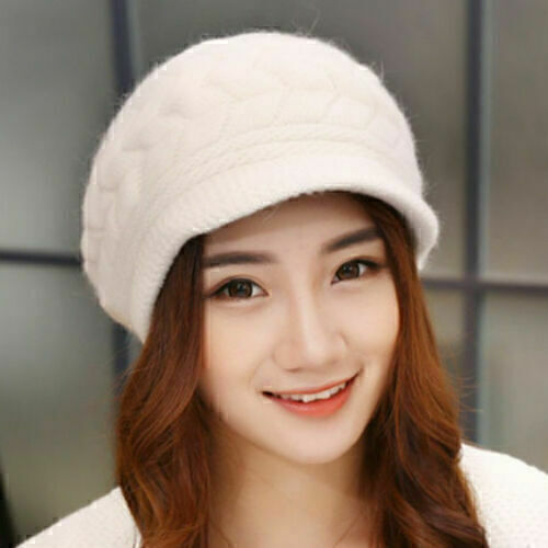 LADY Women Knitted Winter Warm Beanie Hat Peaked Wooly Visor Cap Casual Slouch_ - Picture 23 of 28