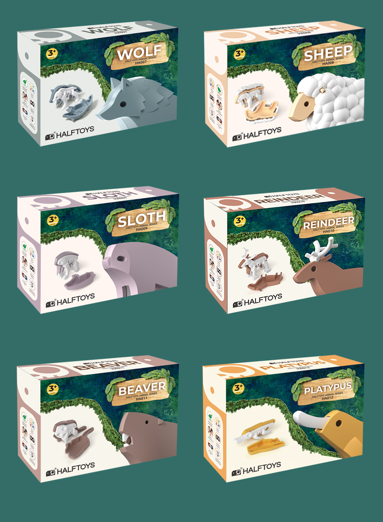 HALFTOYS 3D Forest Wildlife Assembly Toy Intellective Building