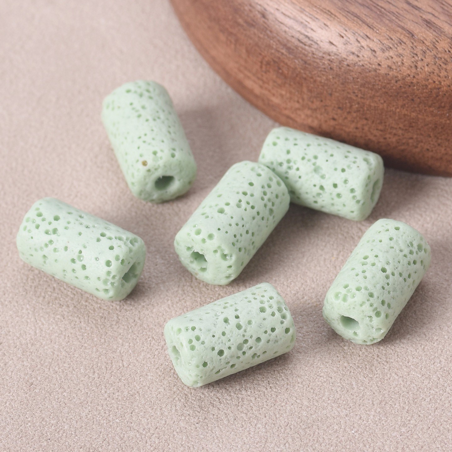 50pcs Natural Volcano Lava Stone 10x6mm 14x8mm Cylinder Shape Loose Crafts Beads - Picture 9 of 16