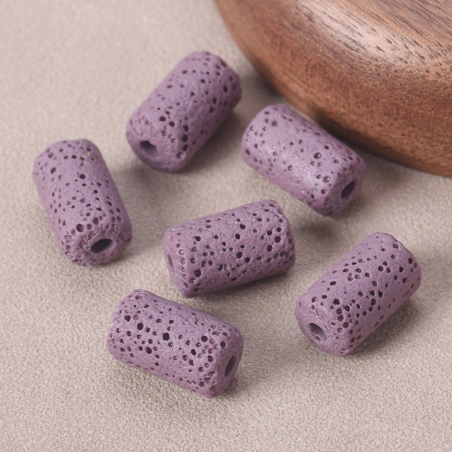 50pcs Natural Volcano Lava Stone 10x6mm 14x8mm Cylinder Shape Loose Crafts Beads - Picture 10 of 16