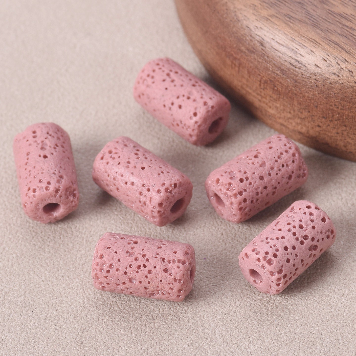 50pcs Natural Volcano Lava Stone 10x6mm 14x8mm Cylinder Shape Loose Crafts Beads - Picture 13 of 16
