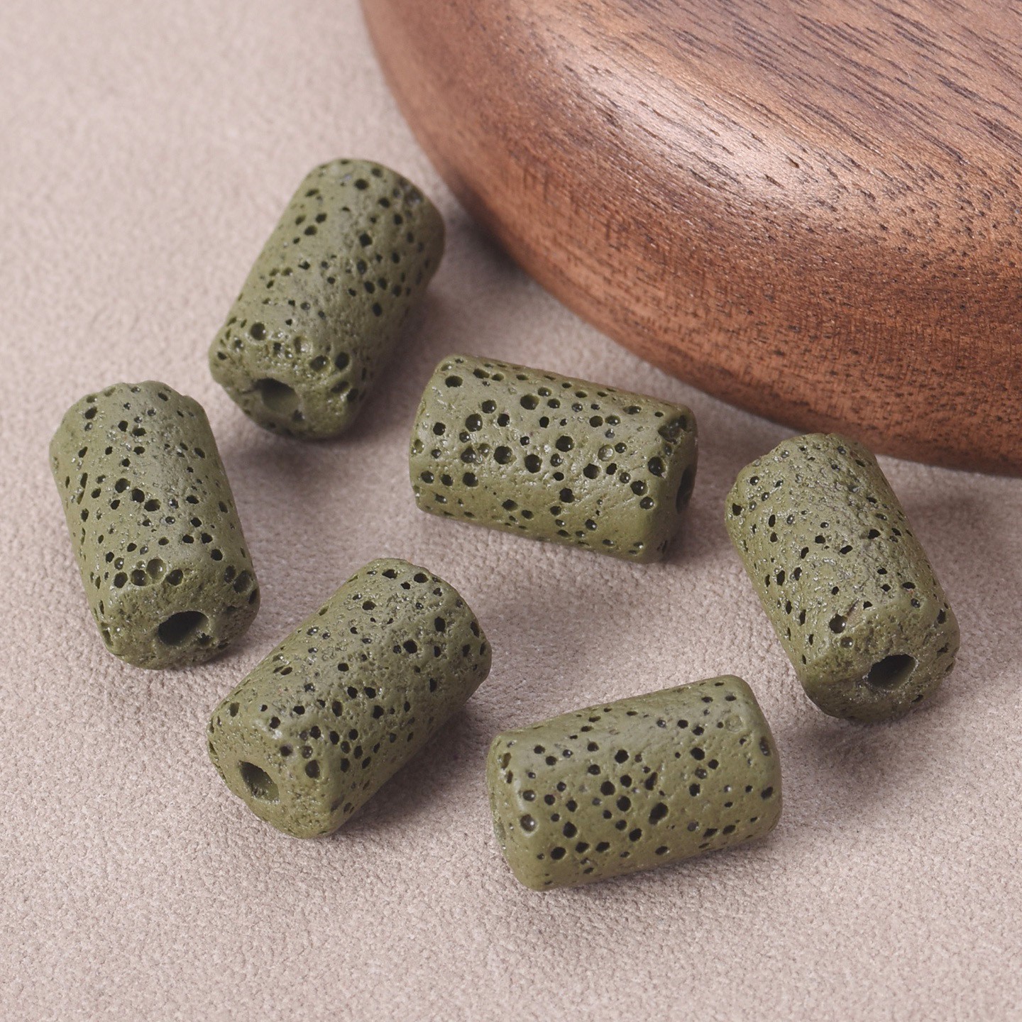 50pcs Natural Volcano Lava Stone 10x6mm 14x8mm Cylinder Shape Loose Crafts Beads - Picture 14 of 16