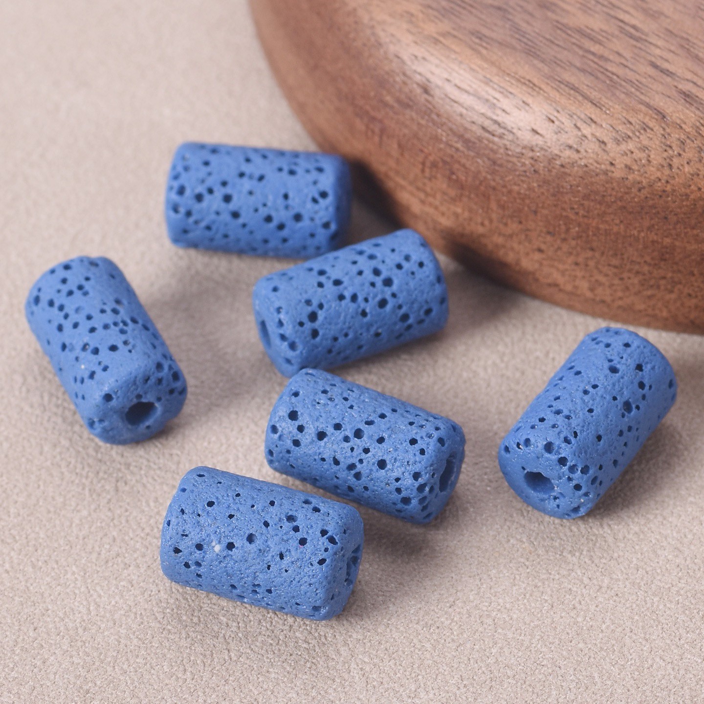 50pcs Natural Volcano Lava Stone 10x6mm 14x8mm Cylinder Shape Loose Crafts Beads - Picture 15 of 16