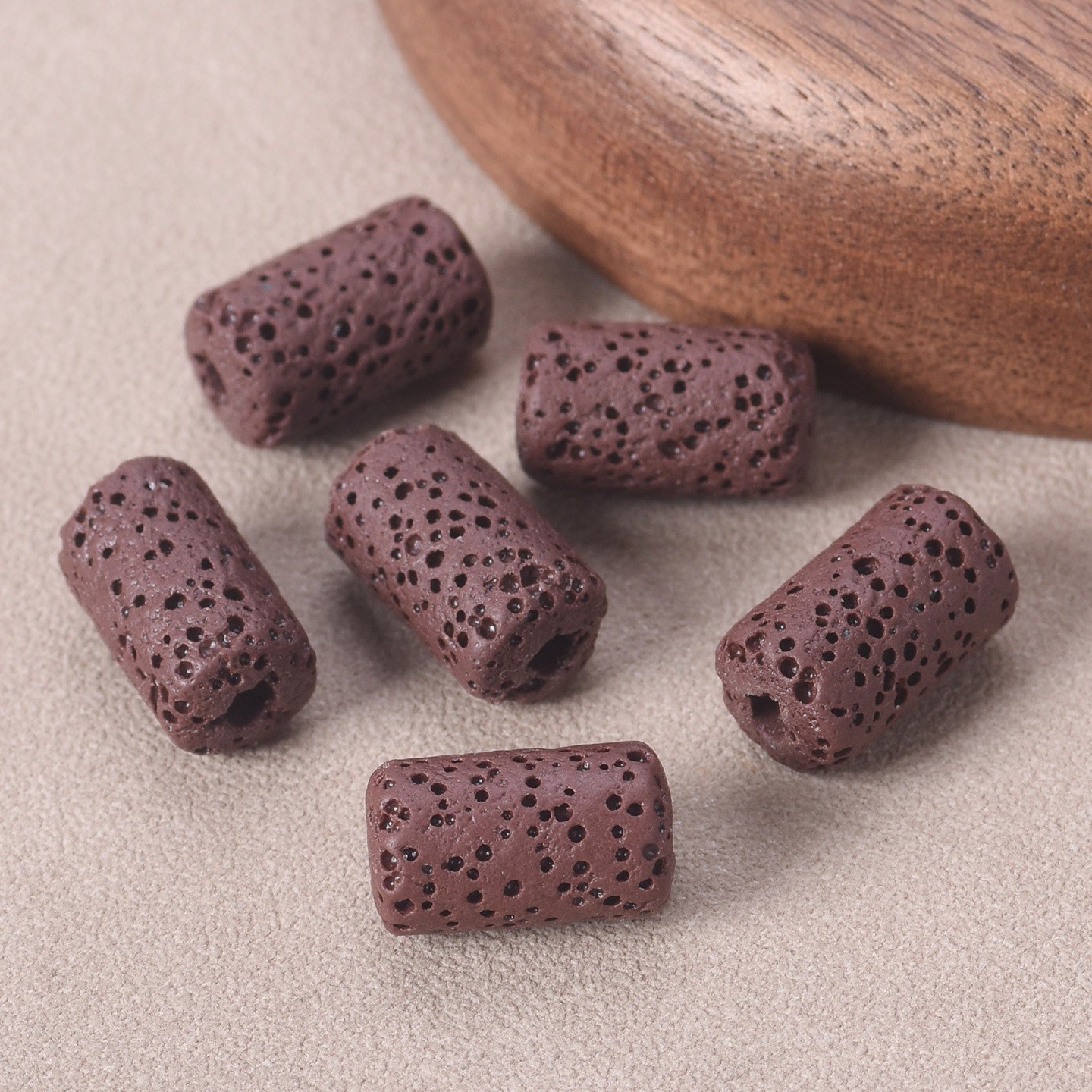 50pcs Natural Volcano Lava Stone 10x6mm 14x8mm Cylinder Shape Loose Crafts Beads - Picture 16 of 16