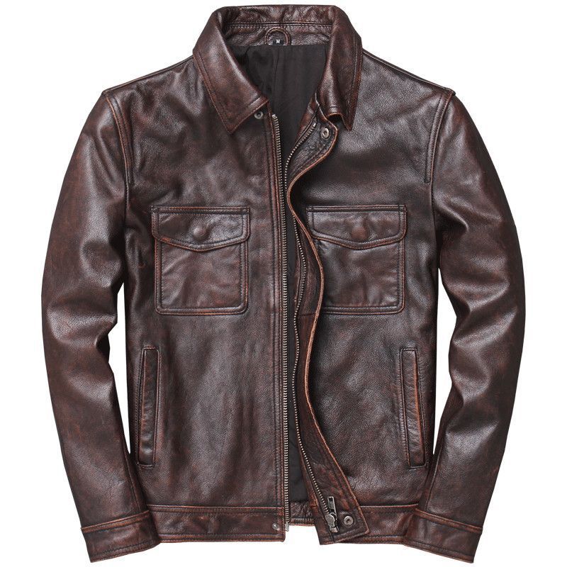 Chaqueta de cuero PU de solapa corta para hombre Chaquetas de cuero coreanas ajustadas para motocicleta - Imagen 14 de 14