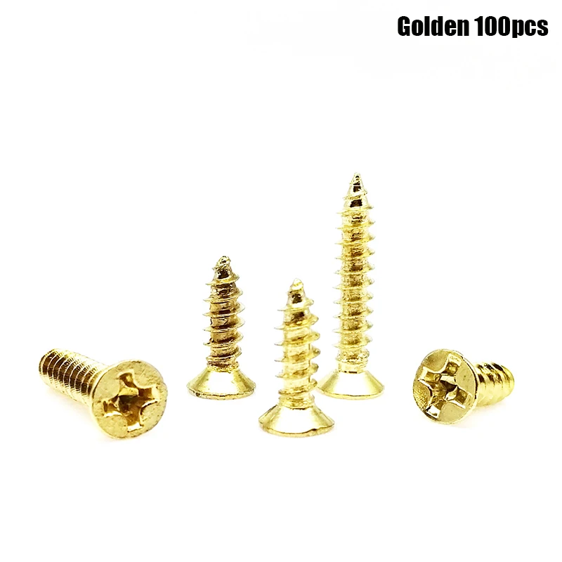 100pcs Mini Micro Cross Phillips Flat Countersunk Head Self Tapping Wood Screw - Picture 12 of 16