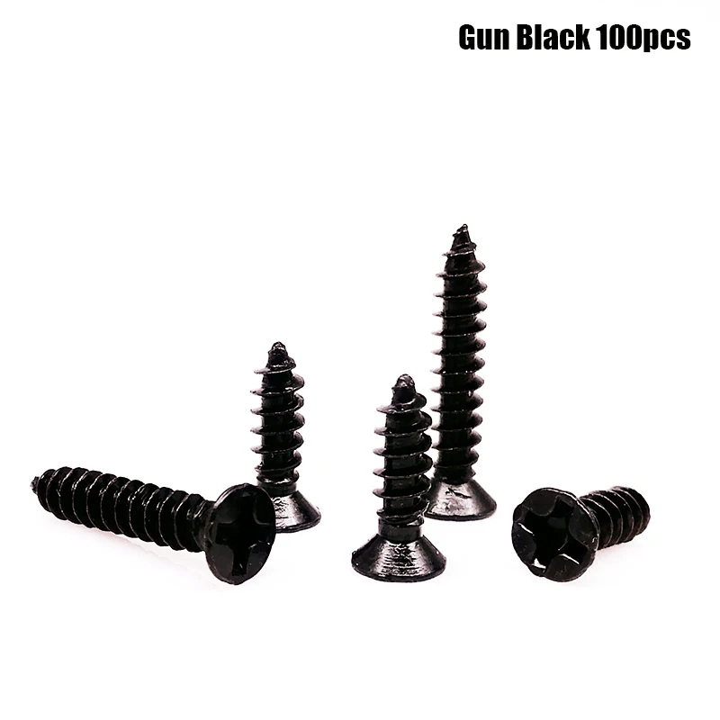 100pcs Mini Micro Cross Phillips Flat Countersunk Head Self Tapping Wood Screw - Picture 14 of 16