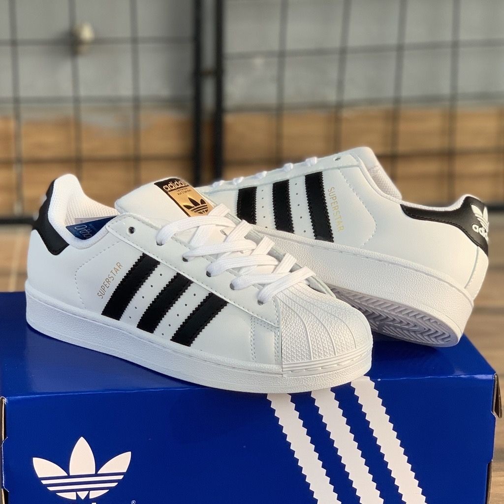 Adidas Superstar Mens Originals Shoes Trainers UK Size 7 - 11 WHITE - BLACK