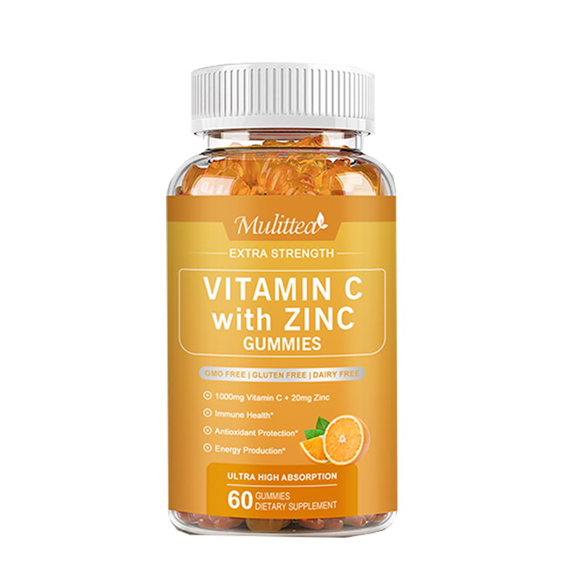 Vitamin C with Zinc Gummies 1000MG Vit C Immune Support Supplement,Orange Flavor