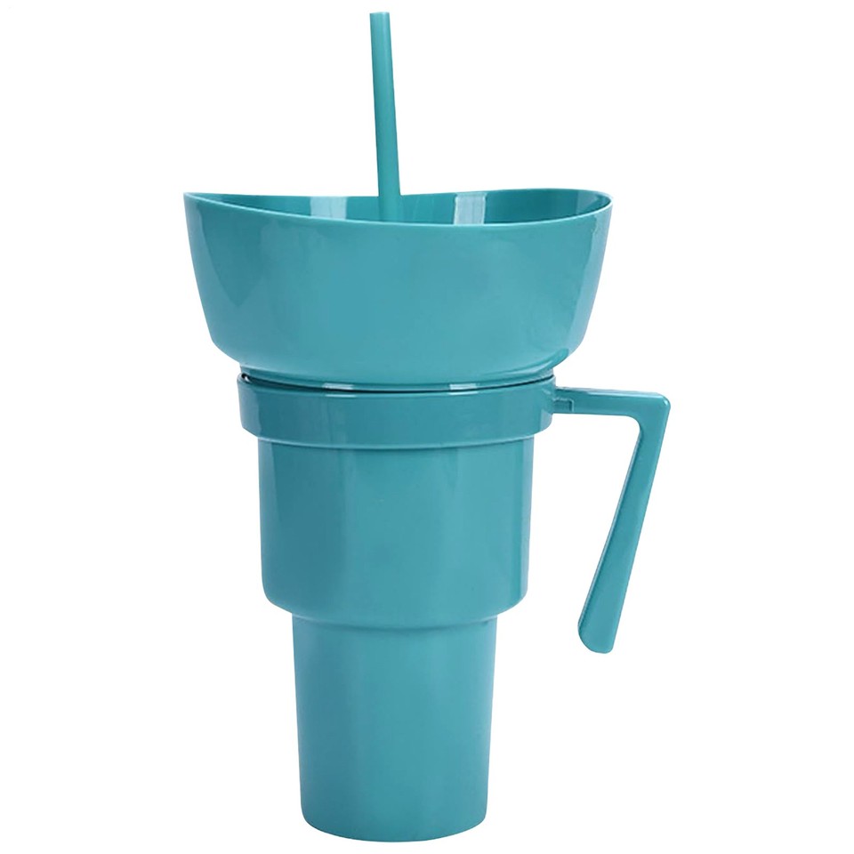 Combo de taza de bocadillos y bebidas, taza de bebida con tazón de bocadillos para postre camping diario - Imagen 27 de 31